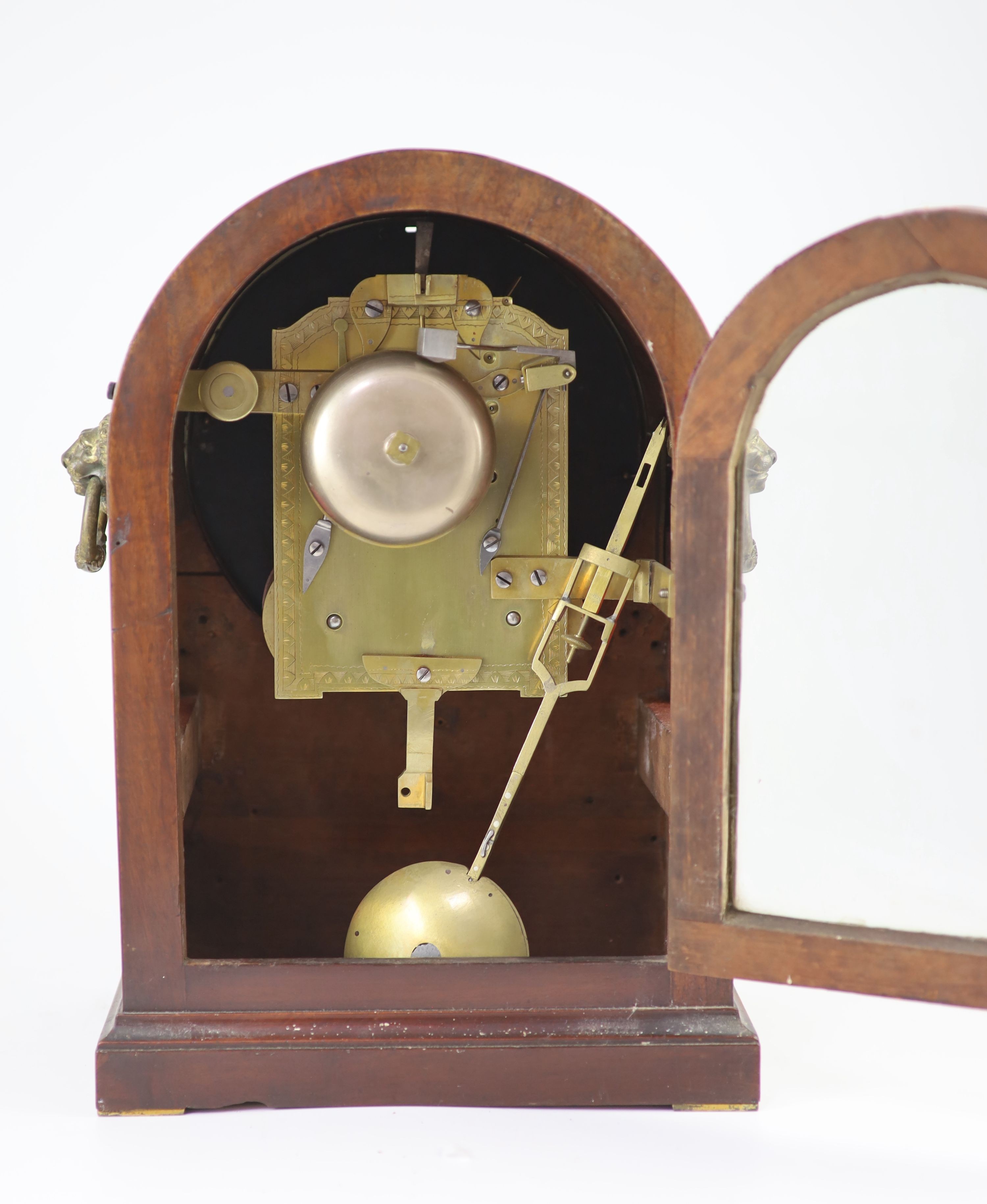 A George III mahogany bracket clock, width 27cm depth 17cm height 39cm
